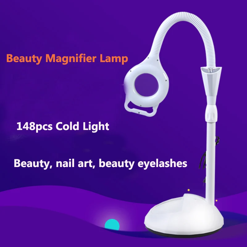 

25W-54W LED Magnifier Floor Lamp with 5 Wheels Adjustable Height Magnifying Light With Plug 110-120V for Beauty Salon