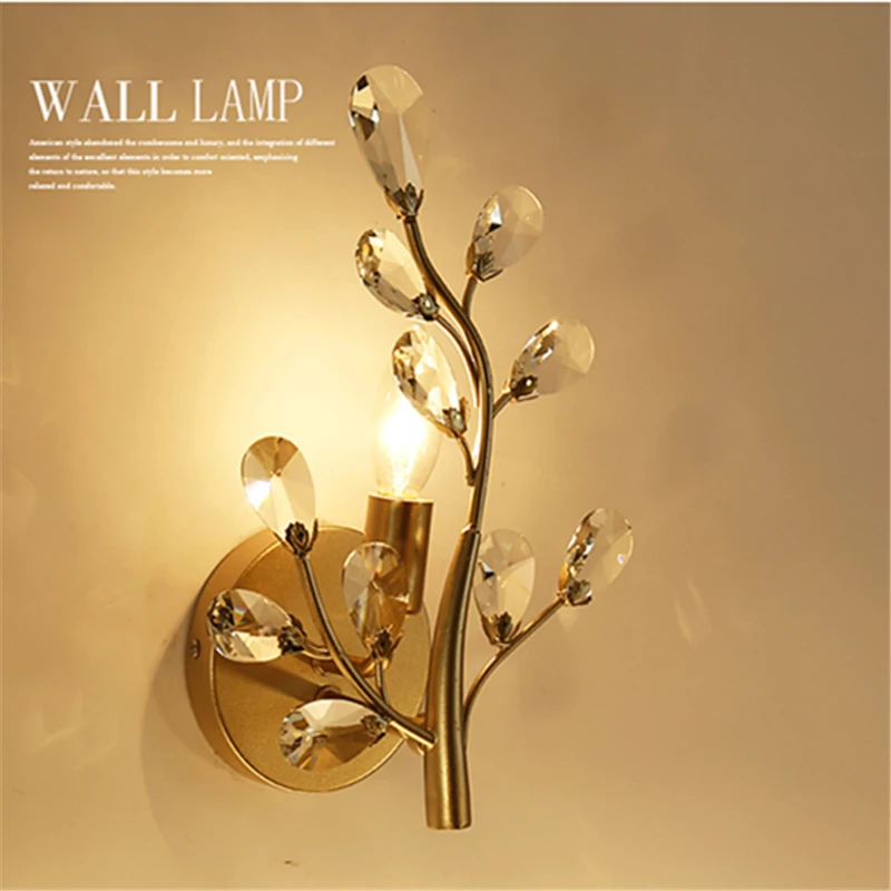 

Modern minimalist LED crystal wall lamp living room TV background wall lights Bedroom bedside aisle creative lighting WWL129