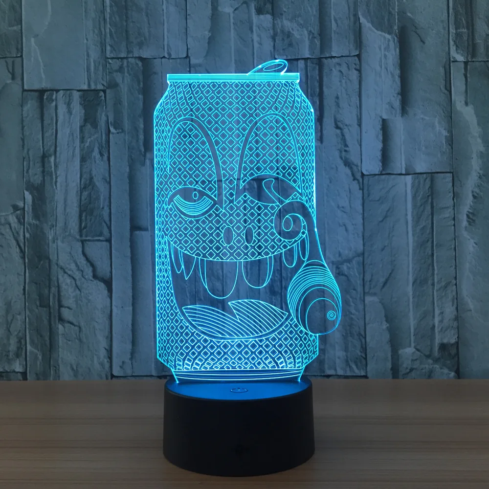 Курительная Бутылка 3D настольные огни 7 цветов сенсорные светодиодные огни новые странные продукты ночник 626