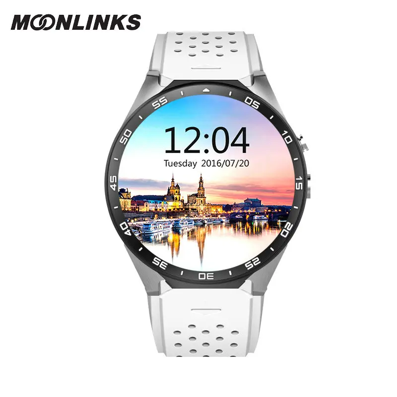 Moonlinks KW88 smartwach 3G WCDMA Роскошные мужские часы android 5 1 WI-FI smartwatch женщины с камерой sim