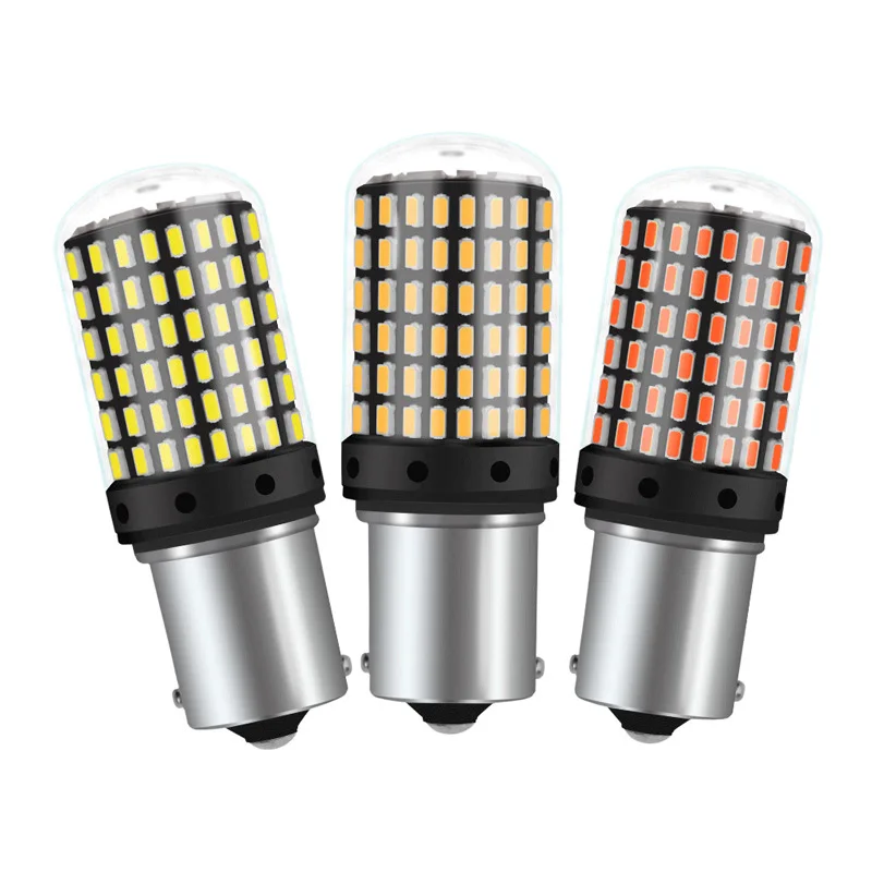 

2pcs t20 7440 canbus 1156(model) wy21W 3014-144smd Suitable for car motorcycle Turn signal.12V 24V.