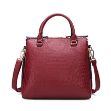 Fashion Lady Alligator Pattern PU Leather Handbag Popular Mature Women Shoulder Crossbody Bag Tide Shopping Pouch