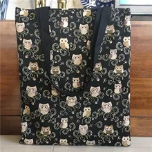 YILE 1 шт. ручная работа полиэстер холст сумка хозяйственная сумка для книг сумка с принтом Совы черный 170103
