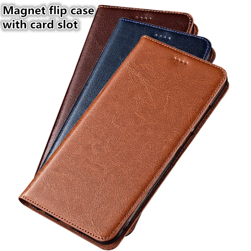 

QX13 Genuine Leather Magnetic Phone Case With Card Slot For Asus Zenfone 5 2018 ZE620KL Flip Case For Asus Zenfone 5 2018 Case