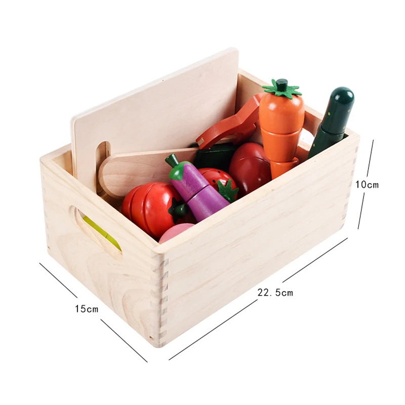 

Wooden Pretend Play Set Educational Cooking Simulation Miniature Food Model Fruits and Vegetables Kids Kitchen Toys