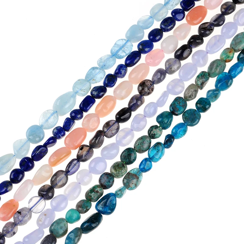 

Natural Irregular Lapis Lazuli Chrysocoll Carnelian Gravel Loose Strand Stone Beads 6*8mm DIY Jewelry Making Bracelets Necklace