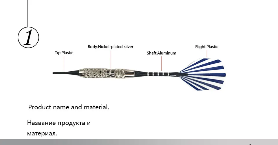 Easytoday 3Pcsset Electronic Dart 18g Soft Tip Dart Profession Throwing Competition supplies Aluminum Alloy Dart Shafts Box Flight (1)