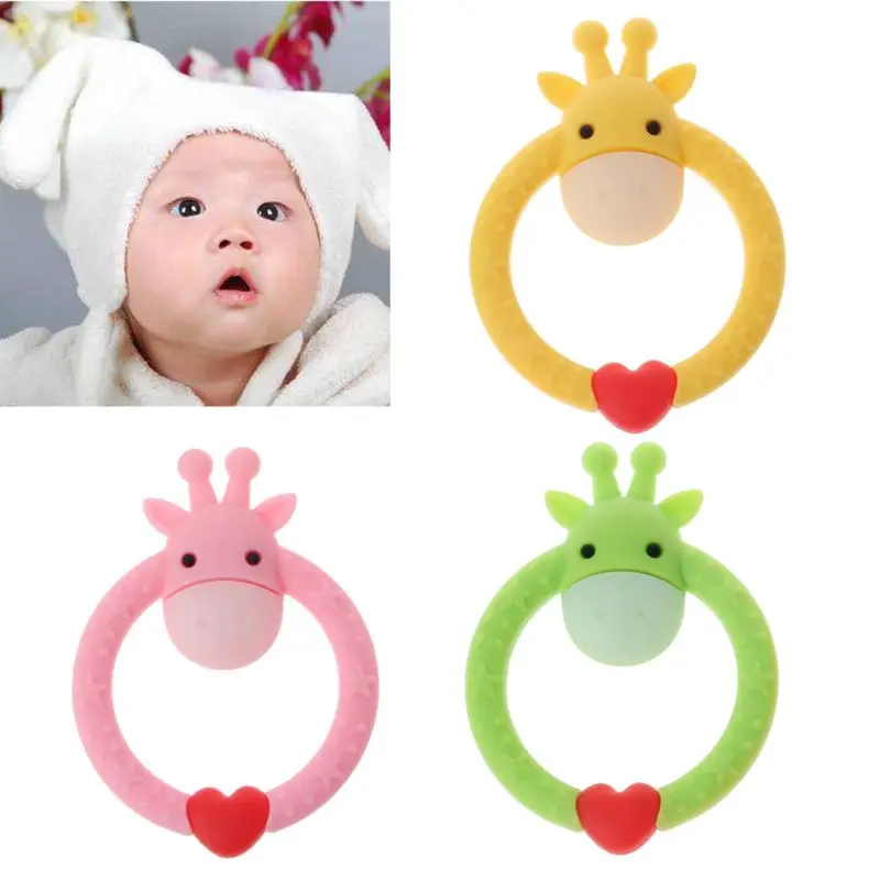 

Baby Teether Pacifier Cartoon Teething Nursing Silicone BPA Free Necklace Toys