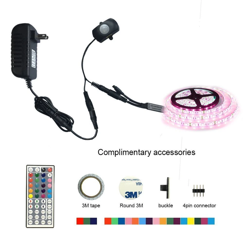 Motion Activated Led Bed Light Kit Rgb Pir Motion Activated Led Strip Sensor Night Light Automatic For Bedroom Wardrobe Hallway Sensor Night Light Night Lightlight Automatic Aliexpress