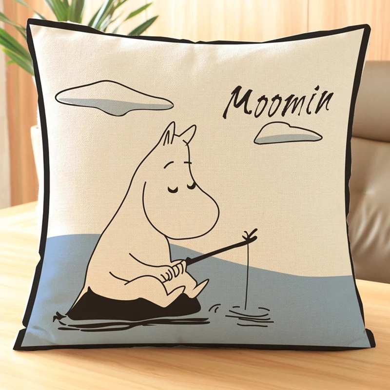 

Cartoon Printed Cushion Home Decoration Fishing Pattern Linen Cotton Cushion Cover Pillow Case on Sofa Chair Car Bedroom