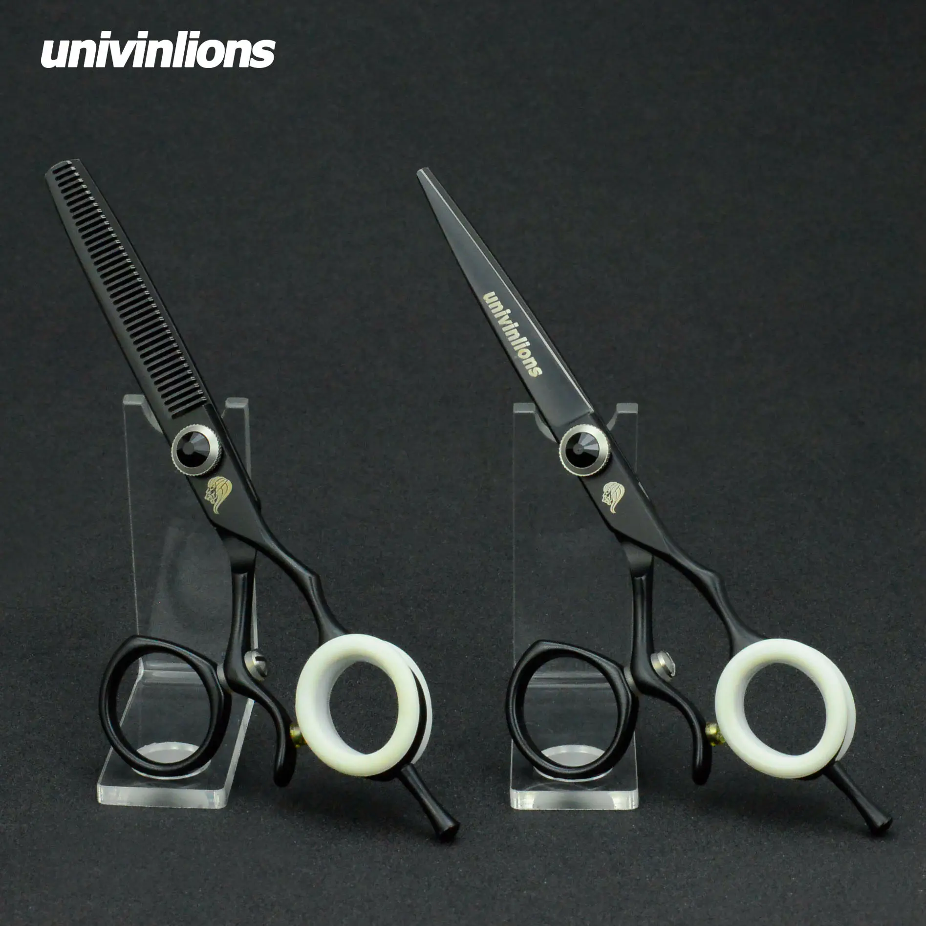 Tesouras de Cabeleireiro Tesouras de Corte de Cabelo Univinlions Giratória Japonês Voando Giratório Polegar Tesoura Rotativa 6