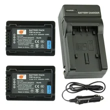 DSTE 2 шт. VW-VBY100 Перезаряжаемые Батарея+ путешествия и автомобильное Зарядное устройство для цифрового фотоаппарата Panasonic HC-V110 V110GK-K V201 V201GK-K V130