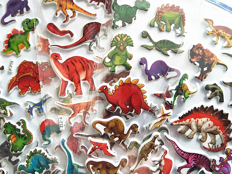 Happyxuan 12 листов детские маленькие милые Мультяшные наклейки с картинками динозавров для мальчиков, животных, награда для детей, для школы учительницы, мини 3D Красочные