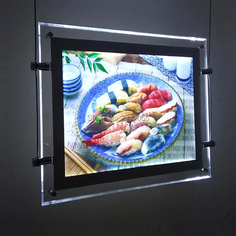 

(1Units/Lot) A3 Single Sided Cable Hanging Led Window Poster Frame,Signage Display Systems for Real Estate,Property Agents