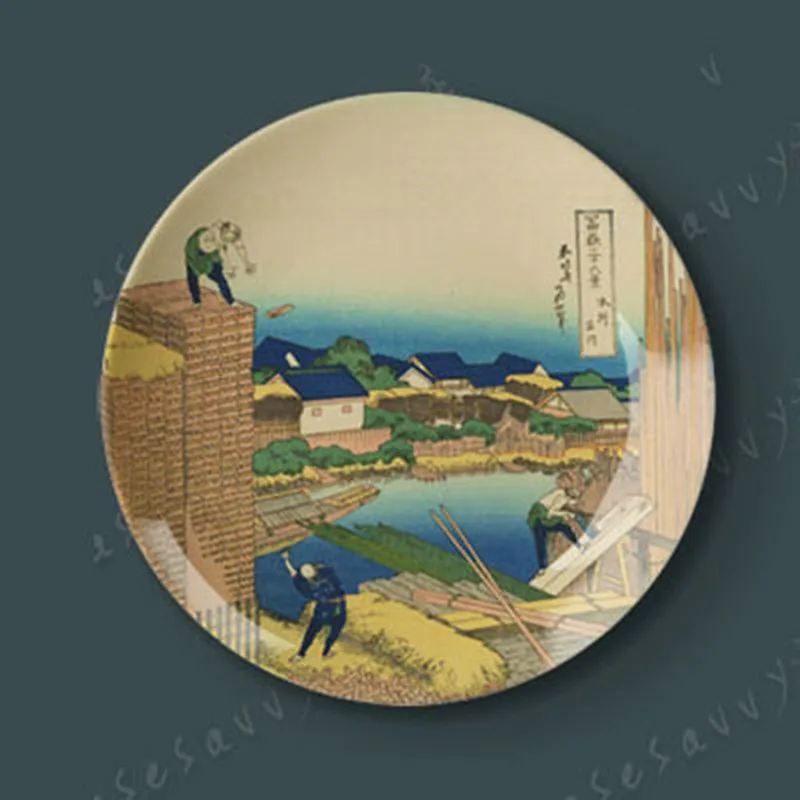 10 дюймов Fu Yue 30 6 видов Hokusai праздничный день декоративная тарелка подвесная