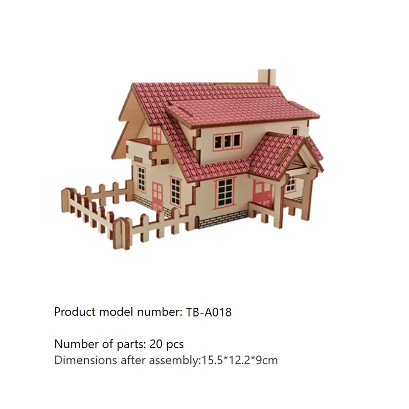 3D Пазлы деревянный дом A018 милые детские развивающие игрушки Обучение художественных промыслов DIY Цвет головоломки головоломку мальчики