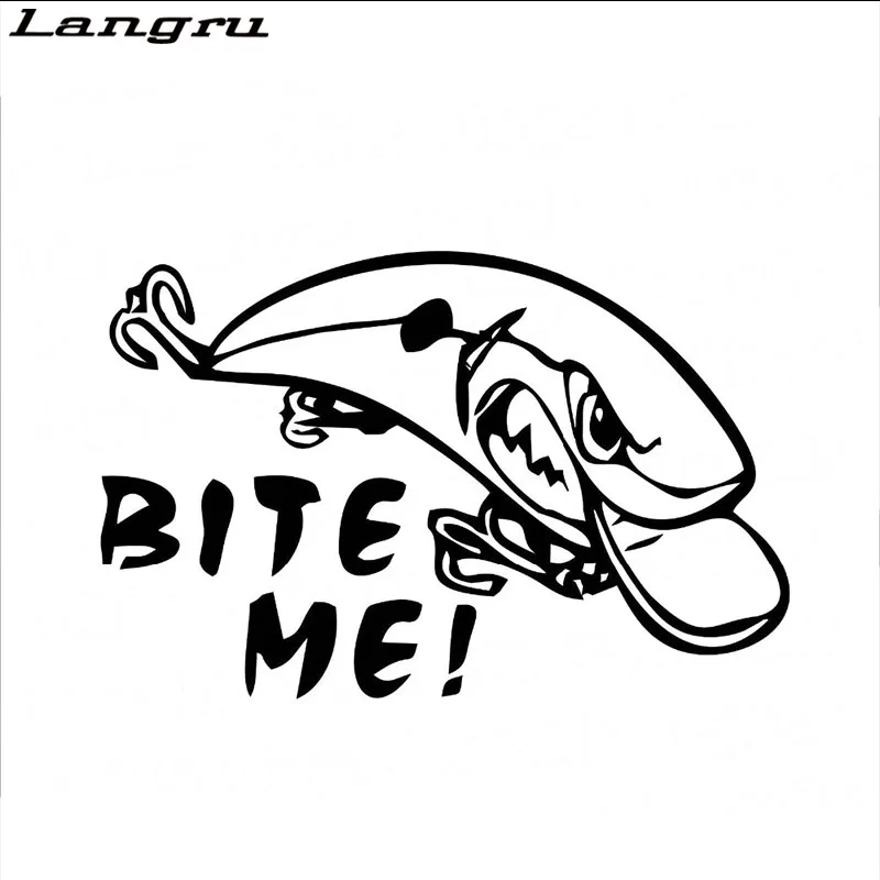 Langru Bite Me Кривошип приманка наклейка снасти Рыбалка открытый виниловый стикер