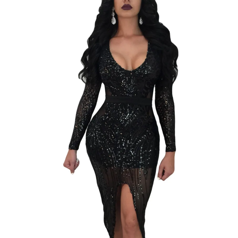 Buy Sexy Glitter Dress Ladies Club Wear