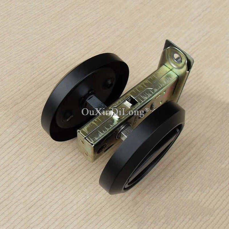 

High Quality 10PCS Stainless Steel Black Cup Handle Recessed Door Lock Fire Proof Set Disk Ring Locks for 35~45mm Door Thickness