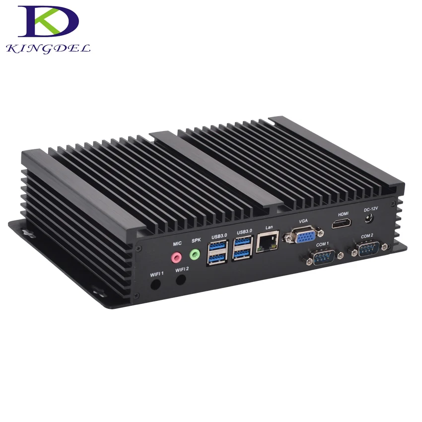 Fanless Industrial Mini PC Windows 10 Rugged ITX Aluminum Case Intel Core i3 5005u HTPC TV Box RS232 WiFi USB VGA Thin Client PC
