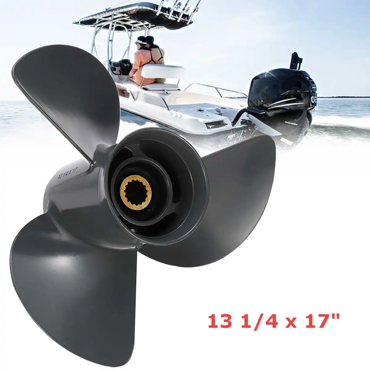 

Audew 13 1/4 x 17 Outboard Propeller For Mercury Mariner 70-150HP 48-77344A45 Aluminium Alloy Marine Propeller 15 Spline Tooth
