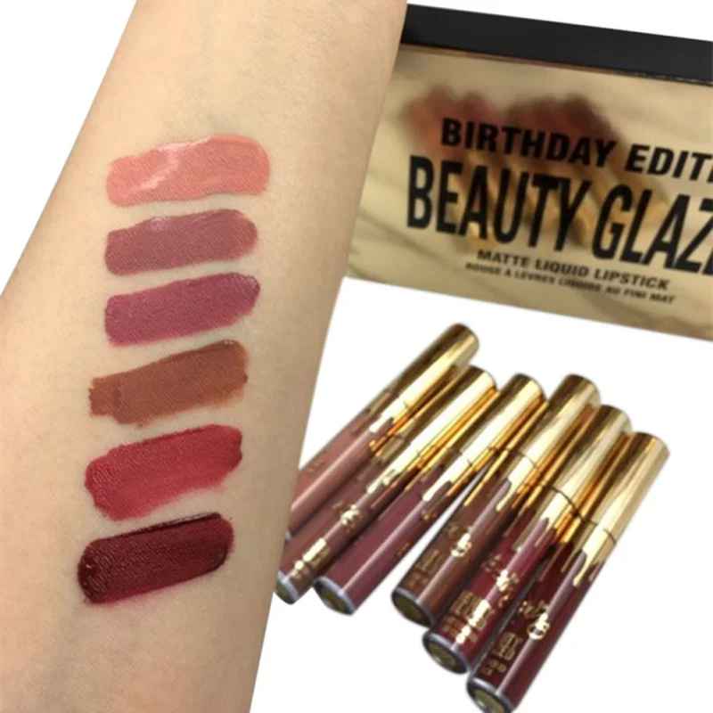 Fashion Beauty 6 pcs/set Lip Gloss Liquid Long-lasting Cosmetics Makeup Kit Matte Moisturing Lipstick Fashion Beauty 6 pcs/set Lip Gloss Liquid Long-lasting Cosmetics Makeup Kit Matte Moisturing Lipstick