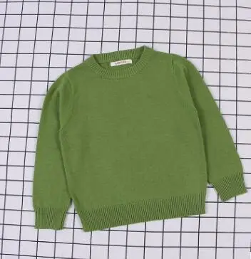 Весенний свитер для девочек, однотонный детский пуловер, базовый свитер для мальчиков, повседневная детская вязаная одежда, одежда для мальчиков - Цвет: green as pic