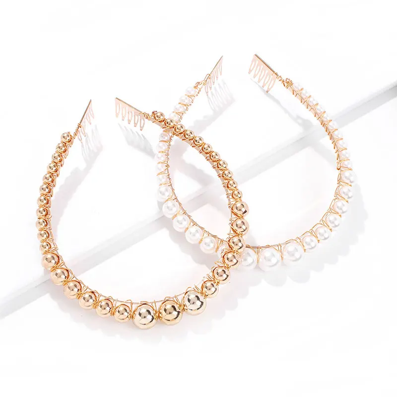 

2019 New Luxury Big Pearl Headband for Women Wild Personality Trend Fashion Hairband Party headwear Pearl Girls Hair Accessories