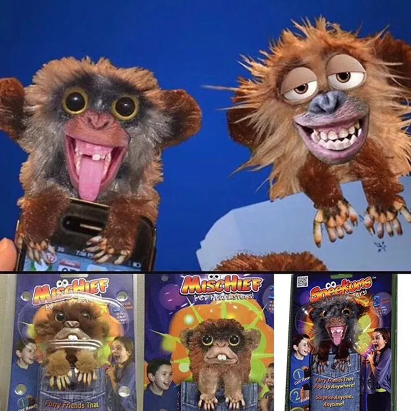 

2018 Innovative Sneekums Pet Pranksters Gag Toys Get Ready To Hide & Surprise 3 Style Finger Monkey Funny Tricky Gift For Kids