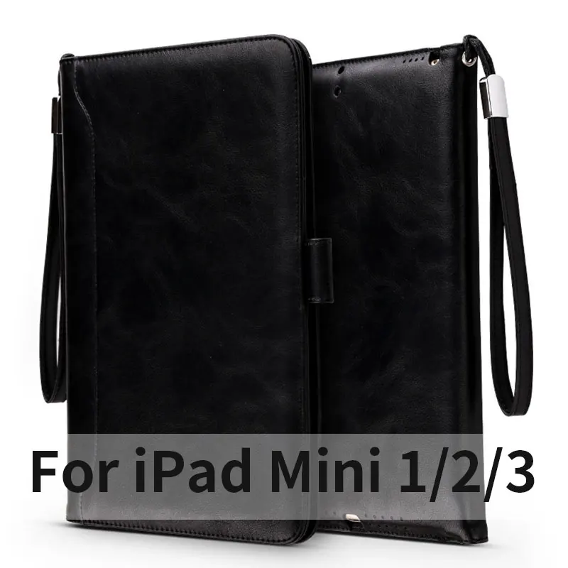 Для Fundas Apple iPad 2/3/4 mini 1 2 3 4 роскошный бизнес Pocketbook PU флип-чехол с подставкой Умный Магнитный чехол для сна - Цвет: 1