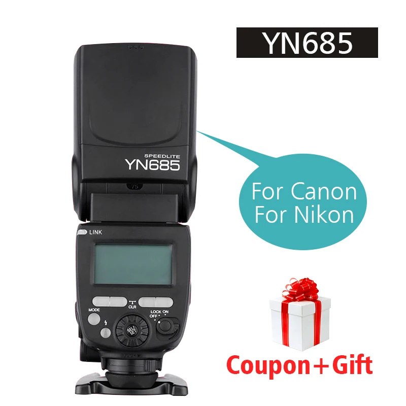 

Ulanzi YONGNUO Speedlight YN685 GN60 2.4G Wireless System TTL/iTTL Flash for Canon Nikon HSS 1/8000s Radio Slave Mode YN560IV