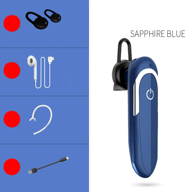 Беспроводная bluetooth-гарнитура Heaton с микрофоном, модные беспроводные наушники для телефона, ПК - Цвет: Blue