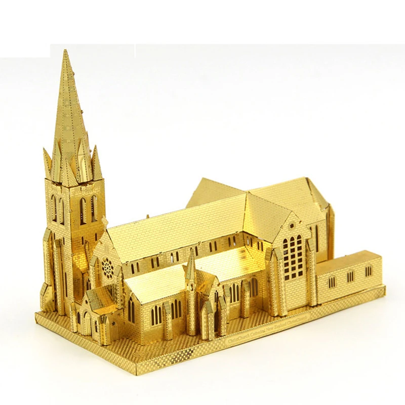 Microworld 3D metal puzzle Christchurch Cathedral Model DIY Laser Cut