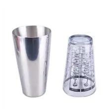 Кухня Барные инструменты из стекла и нержавеющей стали нержавеющая сталь коктейль устройство фляга с измерительная шкала 2 шт./компл