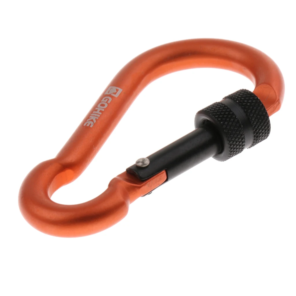 Strong Aluminum Alloy Camping Screw Locking Carabiner Keychain Hook Quickdraw for Hanging Water Bottle Bag Key Rope 