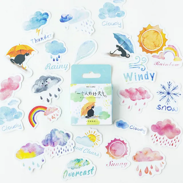 Mr.paper 24 Designs Colorful Ins Style Scrapbooking Bullet Journal Stickers Kawaii Girlish Deco Mini Box Stickers Child Gifts 19