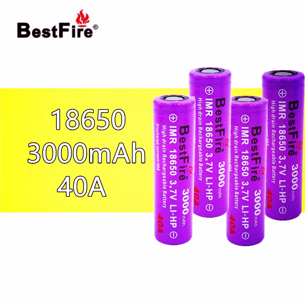 4 шт. Bestfire 18650 3 7 V 40A литий-ионная аккумуляторная батарея 3000mAh для SMOK Alien I PRIV Box Mod Kit