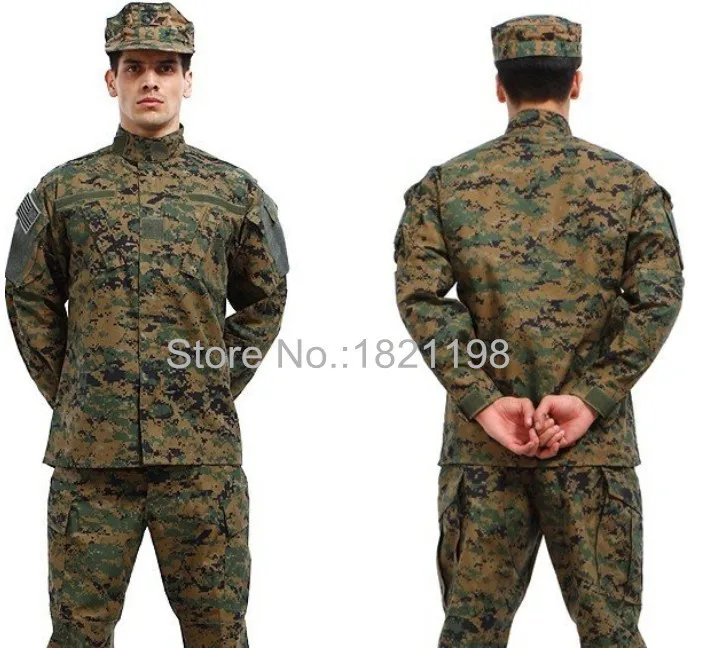 

Free shipping ACU Camo Military Uniforms BDU Combat Airsoft Game Army Uniforms Suit Coat+Pants, wargame suit