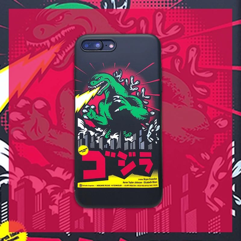 

Cartoon Dinosaur Godzilla Phone Cover Case For Iphone X Xs Max Xr 10 8 7 6 6s Plus Luxury Soft Silicone Marvel Coque Fundas