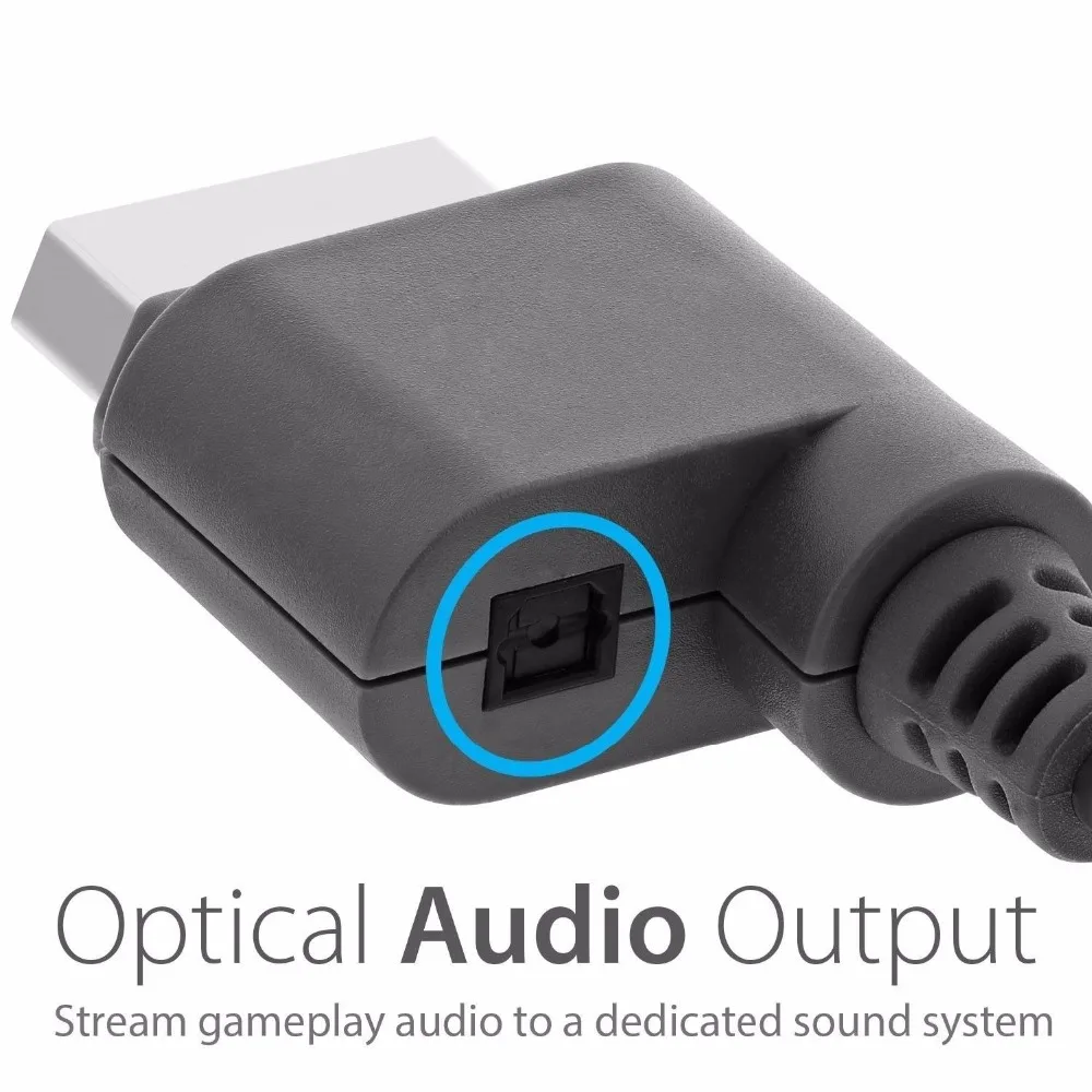 Cabo de Áudio e Vídeo para Microsoft Xbox 360 hd Hdtv av Vga Óptico Rca - Image 3