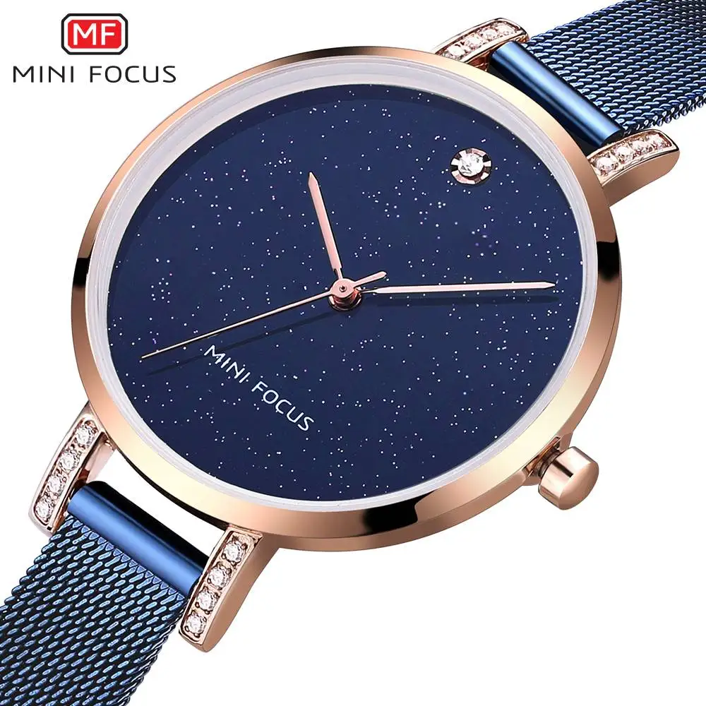 Мини фокус розовое золото женские часы нержавеющая сталь reloj mujer Топ Бренд