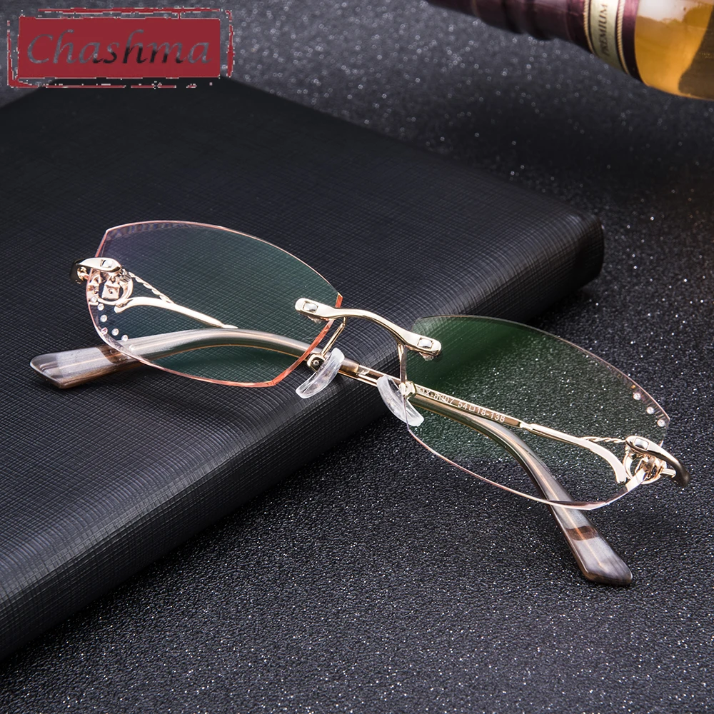 Diamond Glasses Frame for Women Titanium Glasses Frame Female