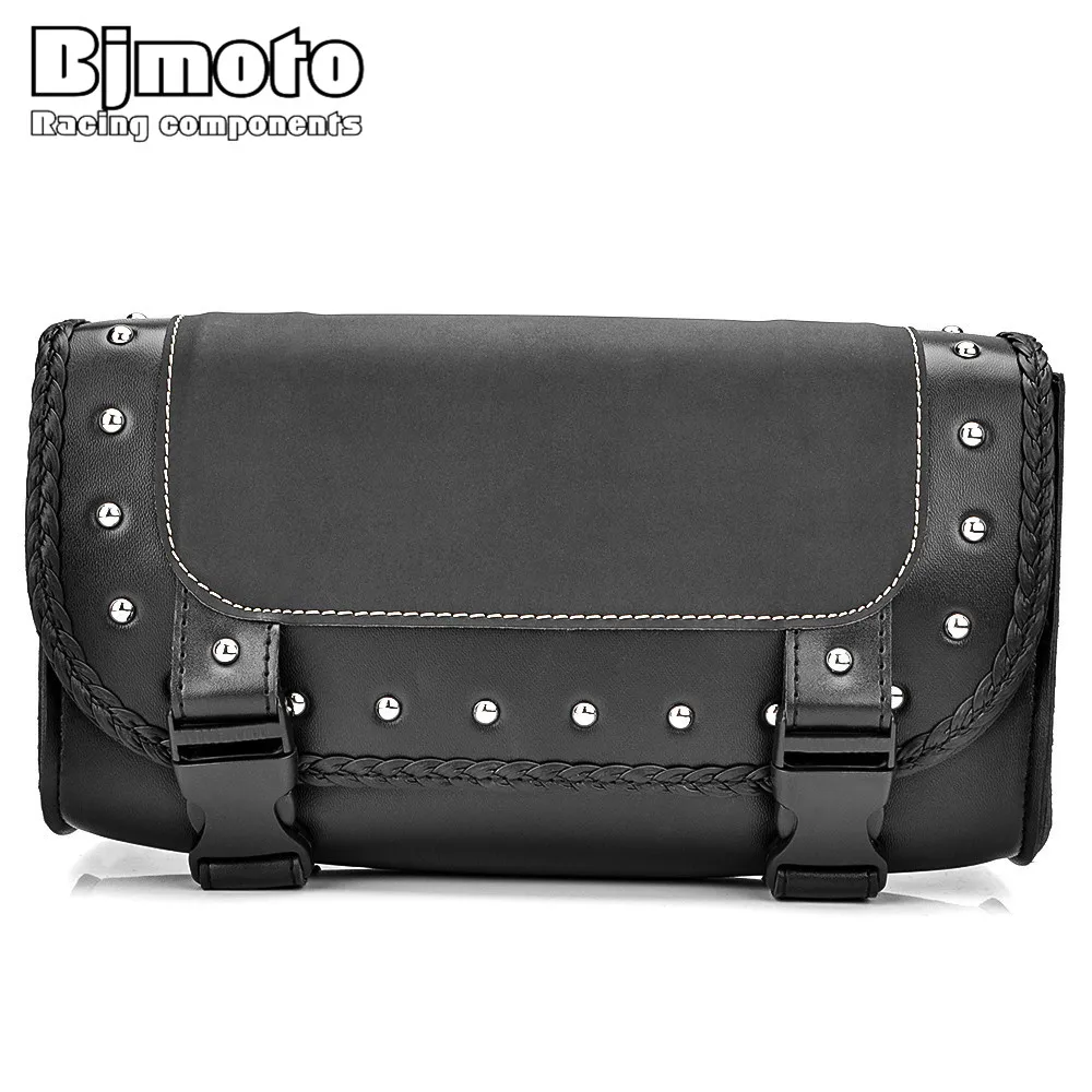 Motorcycle PU Leather Saddle Side Back Tail Pouch Tool Bag moto