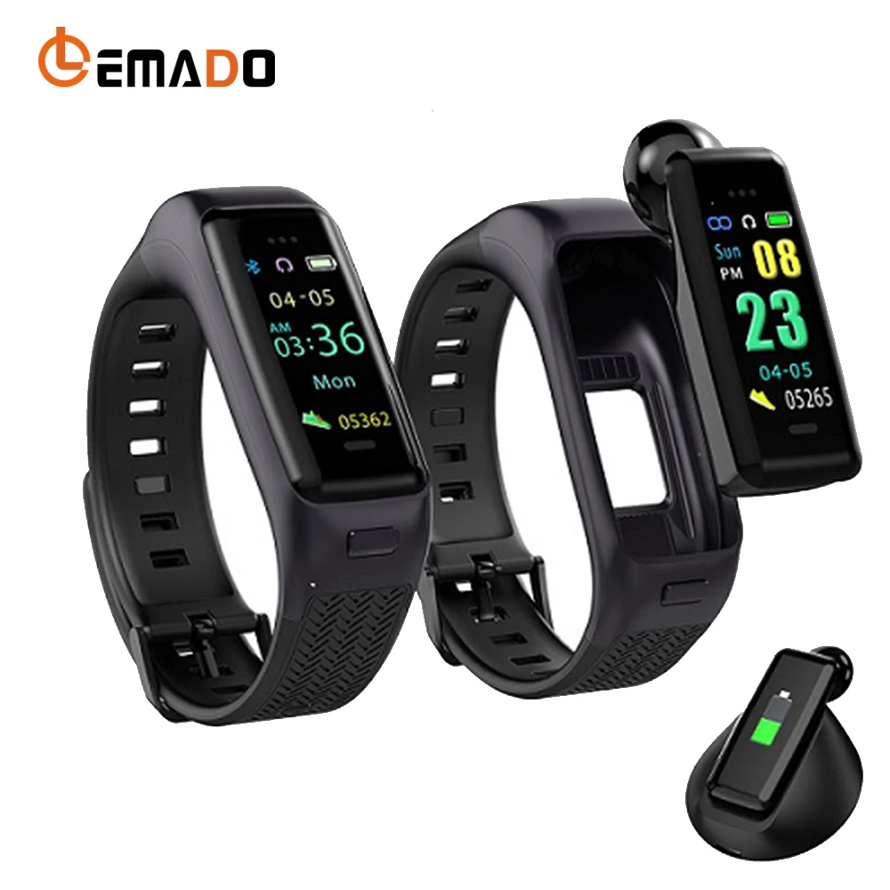 

LEMADO B03 Bluetooth Earphone Smart Fitness Bracelet Support Heart Rate Message Reminder Calorie for Android IOS Phone