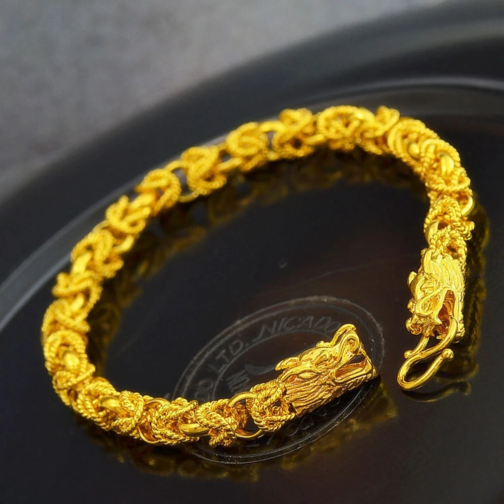 

vogue gift yellow gold filled women men bracelet chain 7.8" Long