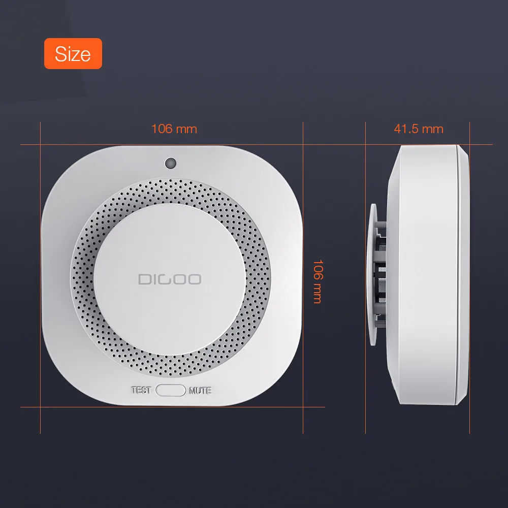 DIGOO DG-SA01 Fire Alarm Detector Independent Photoelectric Smoke Sensor Remote Alert Work with HOSA HAMA