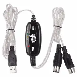 613 USB MIDI кабель конвертер ПК к музыкальной клавиатуре Шнур USB IN-OUT MIDI Интерфейсный кабель # K475