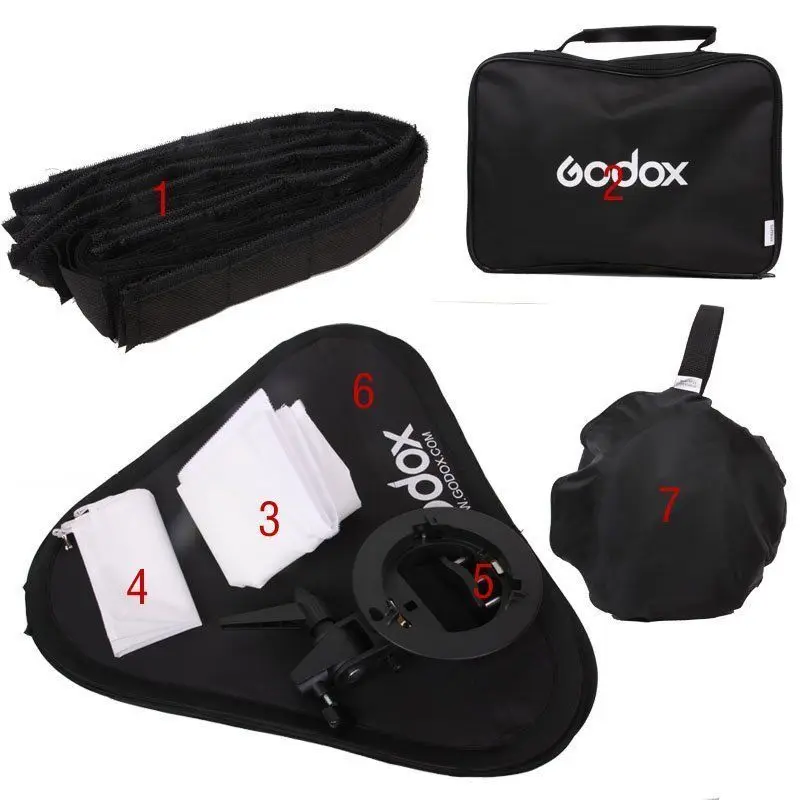 Godox Регулируемый софтбокс для вспышки 80 см * + S образный кронштейн сотовая сетка