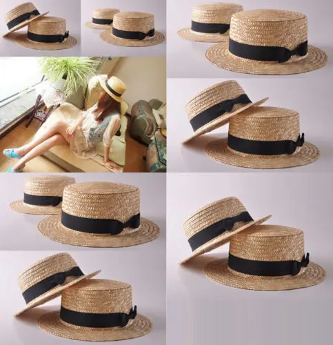 

Lady Mother Child Matching Colorful Women Handmade Straw Hat Beach Summer Sun