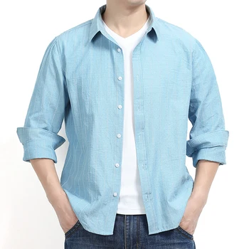 

high quality Plus size 8XL 7XL 6XL 2019 new mens Youth work shirts Brand Long sleeve striped men dress shirts male shirts XL